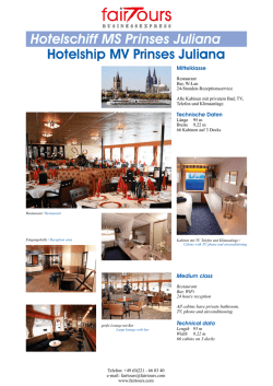 Hotelschiff MS Prinses Juliana Hotelship MV Prinses Juliana