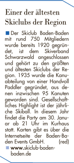 Einer der لltesten Skiclubs der Region - Skiclub Baden
