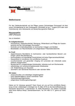Hauswart/in - Gemeinde Neuenkirch