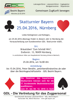 Skatturnier Bayern 25. 04. 201 6, Nürnberg