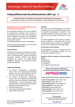 Infoblatt BFS f&uuml;r kaufm&auml;nnische Assistenz - HIBB