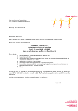 Assemblée générale Assemblée générale 2016 de l`association