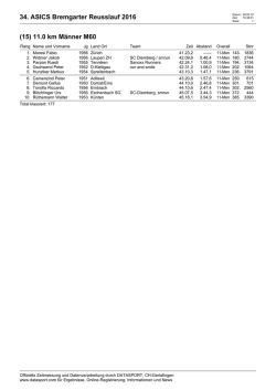34. ASICS Bremgarter Reusslauf 2016 (15) 11.0 km Männer M60