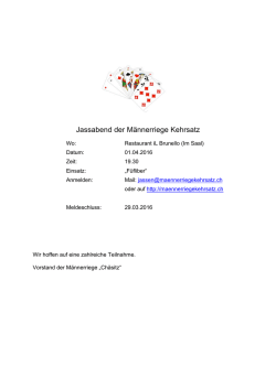 Jassen - M&auml;nnerriege Kehrsatz