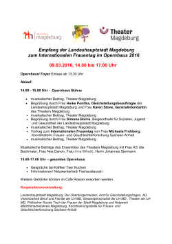 Empfang der Landeshauptstadt Magdeburg zum Internationalen