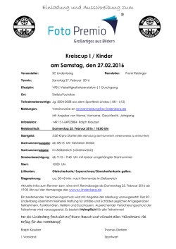 Einladung und Ausschreibung zum
