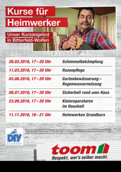 26.02.2016, 17 – 20 Uhr Schimmelbekämpfung