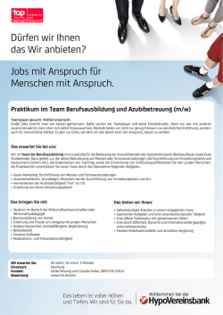D&uuml;rfen wir Ihnen das Wir anbieten? Jobs mit Anspruch