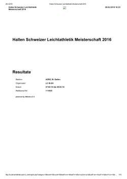 Hallen Schweizer Leichtathletik Meisterschaft 2016 Resultate