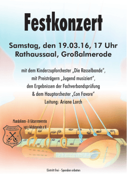 Festkonzert - Mandolinen- und Gitarrenverein Wickenrode 1923 e.V.