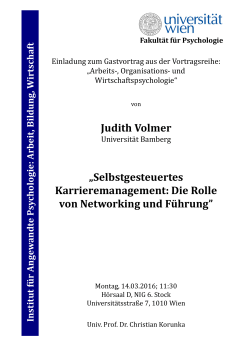 Judith Volmer „Selbstgesteuertes Karrieremanagement: Die Rolle