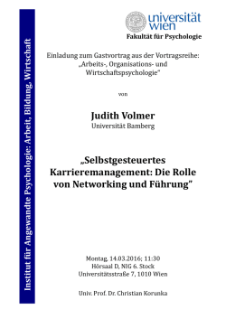 Judith Volmer &bdquo;Selbstgesteuertes Karrieremanagement: Die Rolle