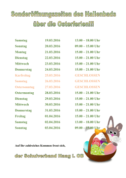 Hallenbad an Ostern
