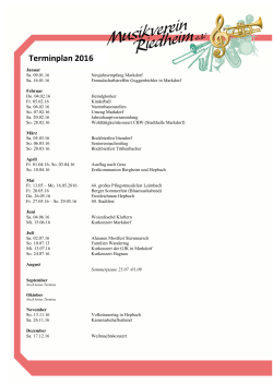 Terminplan 2016 - Musikverein Riedheim