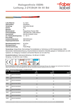 Halogenfreie ISDN- Leitung J-2Y(St)H St III Bd