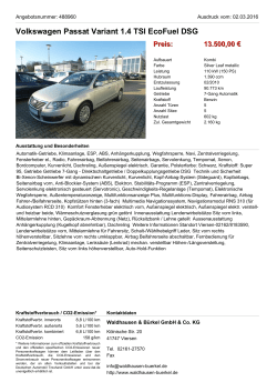 Volkswagen Passat Variant 1.6 TDI Comfortline BMT. Kombi Preis
