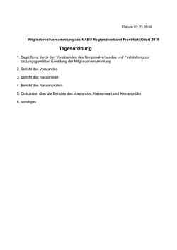 die Tagesordnung der Mitgliedervollversammlung