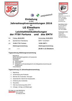 Jahreshauptversammlungen 2016