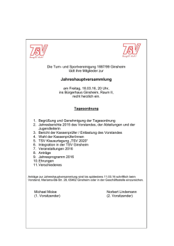 Jahreshauptversammlung
