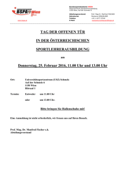 Donnerstag, 25. Februar 2016, 11.00 Uhr und 13.00 Uhr