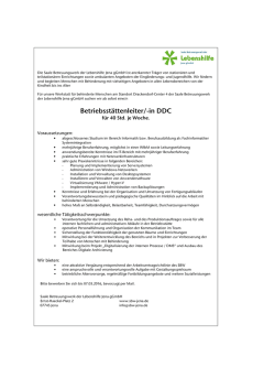 eine/n Betriebsst&auml;ttenleiter/-in am Standort Drackendorf