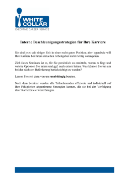 Interne Beschleunigungsstrategien f&uuml;r Ihre Karriere