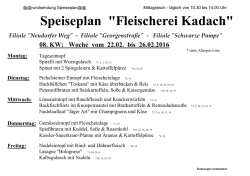 Speiseplan "Fleischerei Kadach"