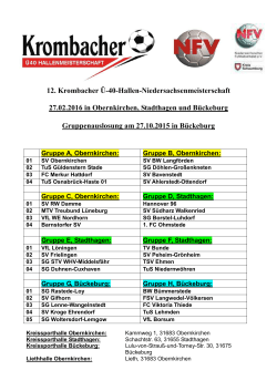 12. Krombacher Ü-40-Hallen-Niedersachsenmeisterschaft 27.02