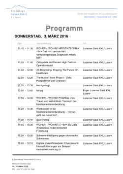 Programm - Trendtage Gesundheit Luzern