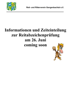 Informationen und Zeiteinteilung zur Reitabzeichenprüfung am 26