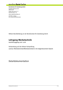 Lehrgang Werbetechnik - Berufsschule für Gestaltung Zürich