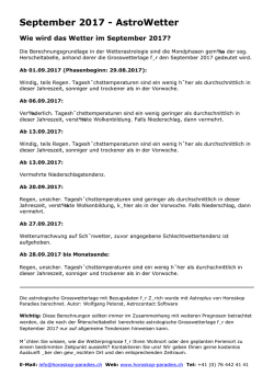 Astro Wetter für September 2017