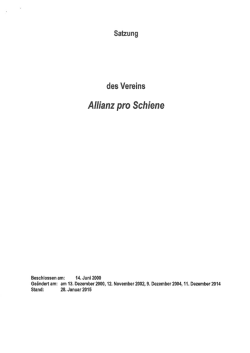 Die Satzung der Allianz pro Schiene