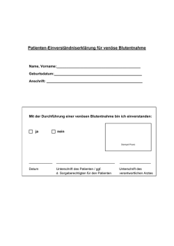 Patienten-Einverständniserklärung für venöse Blutentnahme