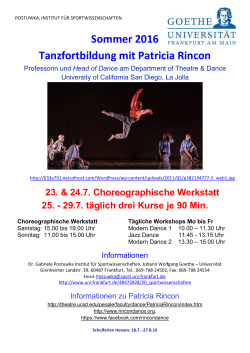 Sommer 2016 Tanzfortbildung mit Patricia Rincon - Goethe