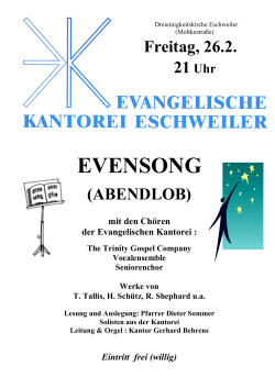 evensong - The Trinity Gospel Company Eschweiler