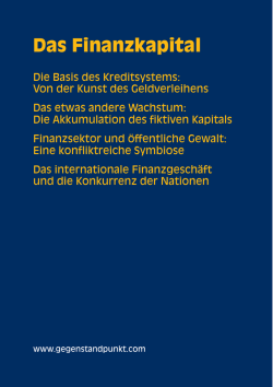 Das Finanzkapital - GegenStandpunkt