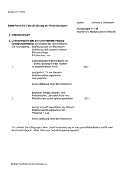 betreffend die Vorschreibung der Grundumlagen