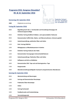 Programm DVG- Kongress Düsseldorf 09.-& 10