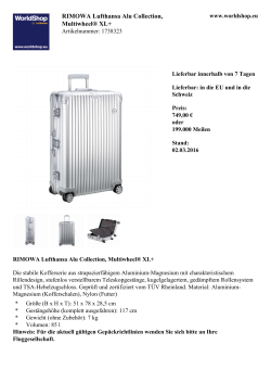 RIMOWA Lufthansa Alu Collection, Multiwheel® XL+