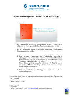 Gebrauchsanweisung zu den Tiefk&uuml;hlakkus von Kern Frio, S.A.