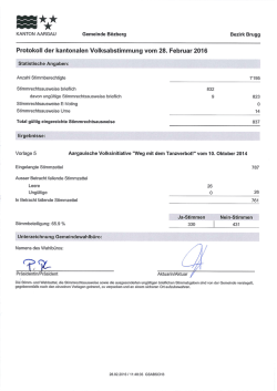 Die Abstimmungsresultate der kantonalen Abstimmung vom 28