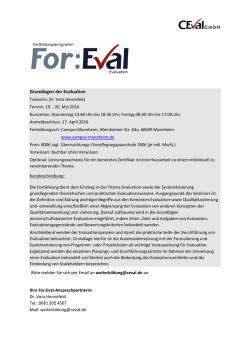 Grundlagen der Evaluation