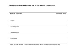 Betriebspraktikum im Rahmen von BORS vom 22. – 26.02.2016