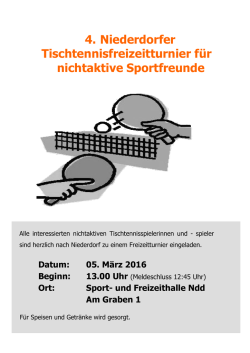 4. Niederdorfer Tischtennisfreizeitturnier für nichtaktive Sportfreunde