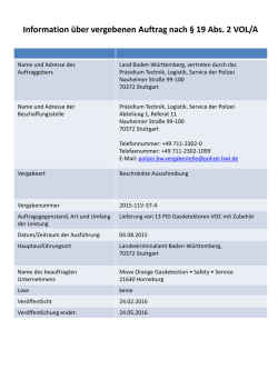 Information &uuml;ber vergebenen Auftrag nach &sect; 19 Abs. 2 VOL/A