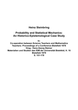Heinz Steinbring Probability and Statistical