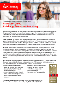 Praktikant (m/w) Abteilung Personalentwicklung