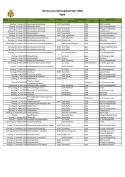 Jahresveranstaltungskalender 2016 Eppe