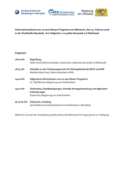 Informationsabend zum 10.000-Häuser